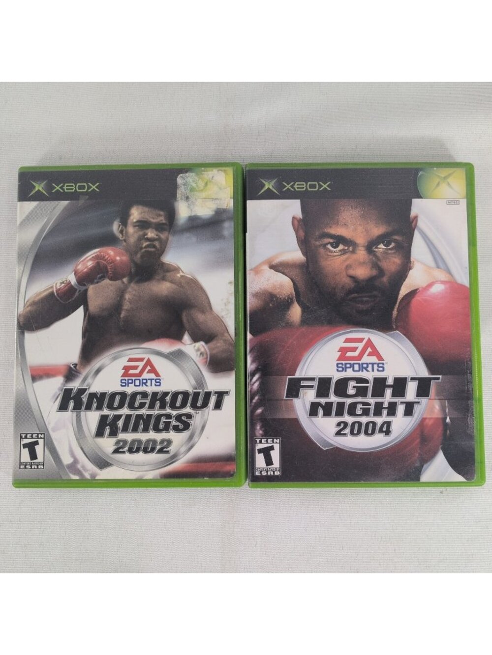 EA Sports Knockout Kings 2002 & Fight Night 2004 Xbox Boxing Lot CIB Untested
